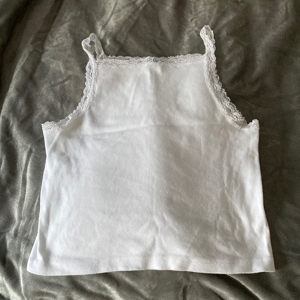brandy melville white lace tank top